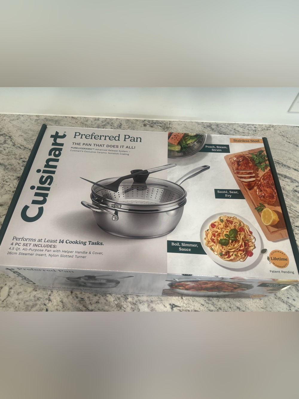Cuisinart Stainless Steel Preferred Pan (Silver, Black) 4pc